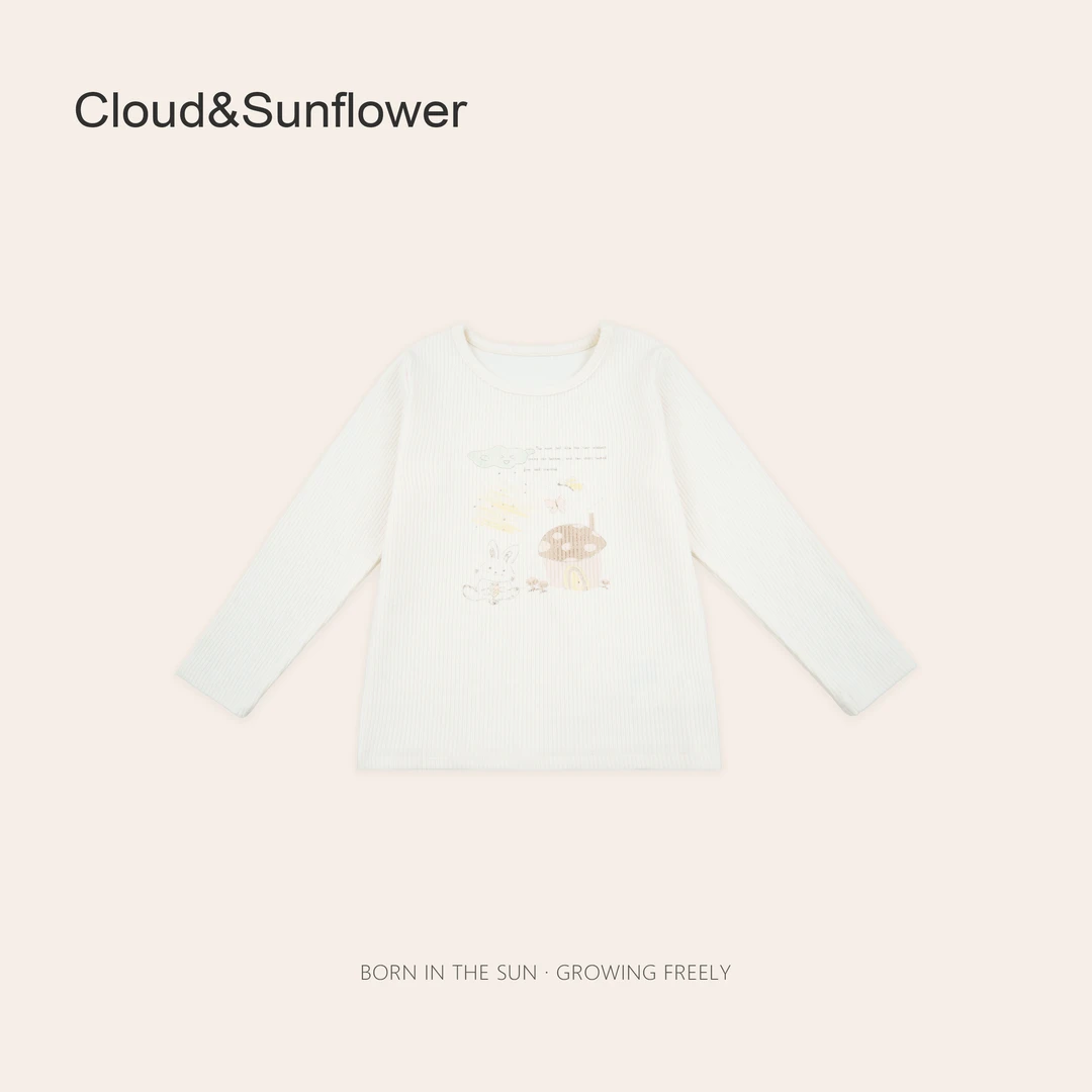 【云朵小葵】女童春季森林童话可爱小兔蘑菇印花百搭上衣660687