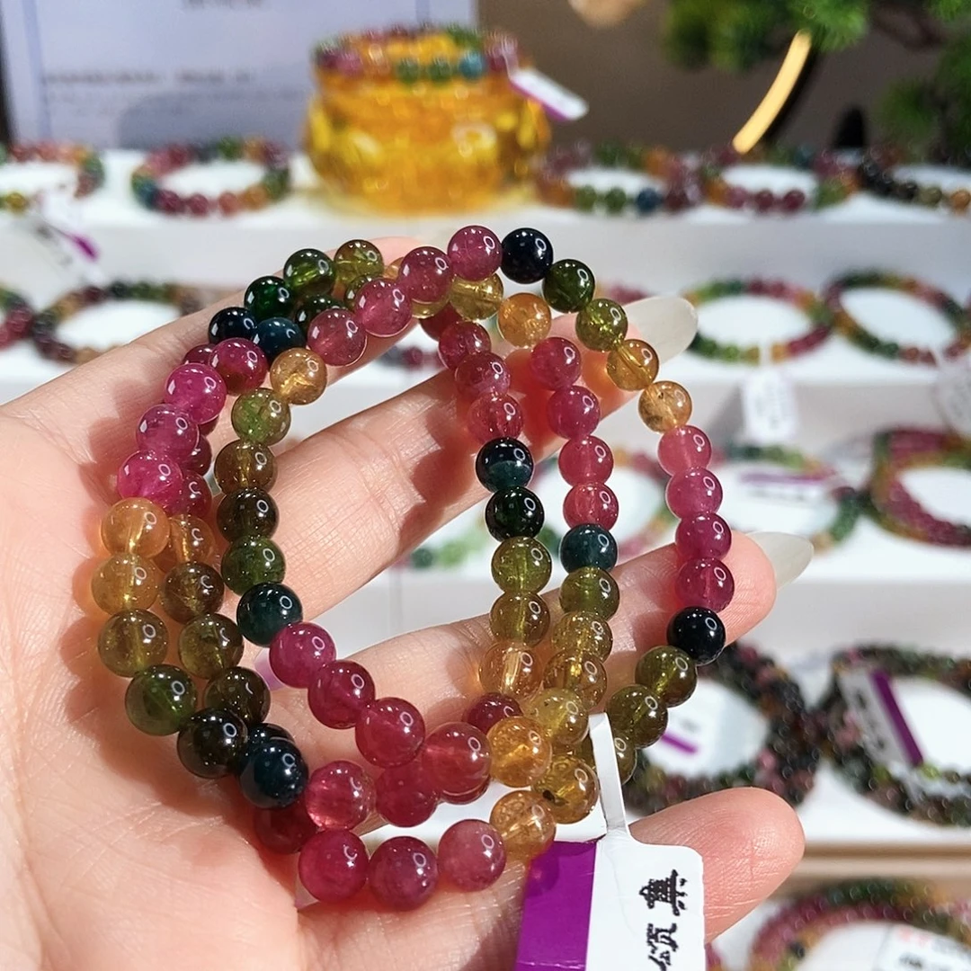 手链碧玺未镶嵌G2298三圈颜色微差