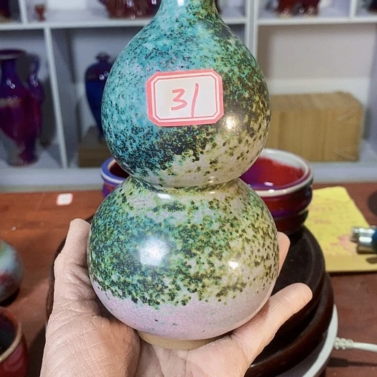 摆件尚峰钧窑作品壶芦瓶