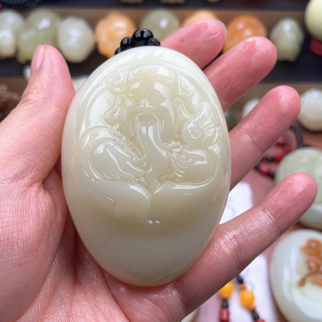 小***型石材天然古青石手把件