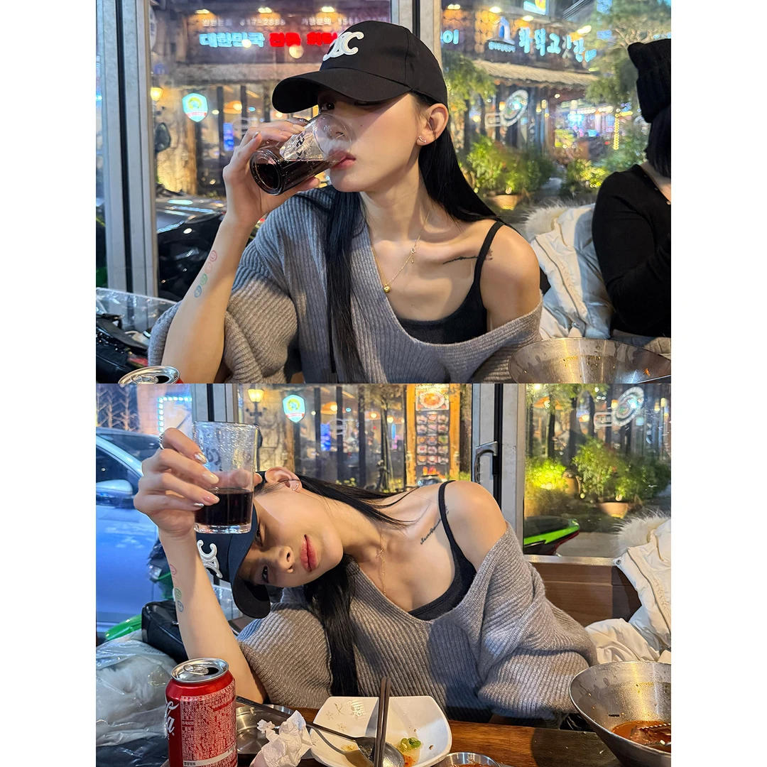 70不是七十【玛蒂尔达】早春韩版气质大V领毛织上衣