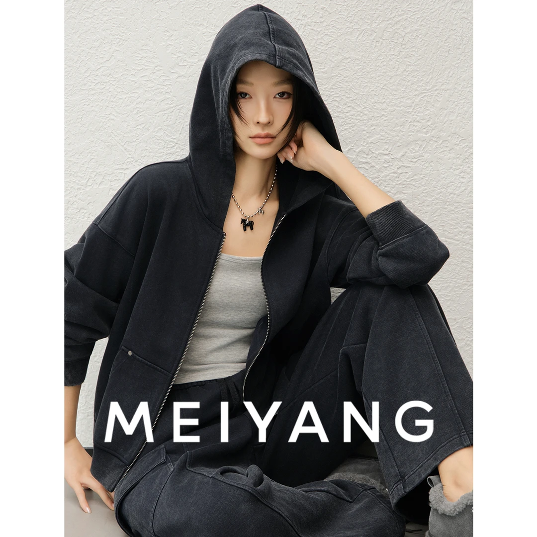【新品】美洋MEIYANG 迷雾套装 秋冬炒色工艺连帽上衣休闲裤-周四