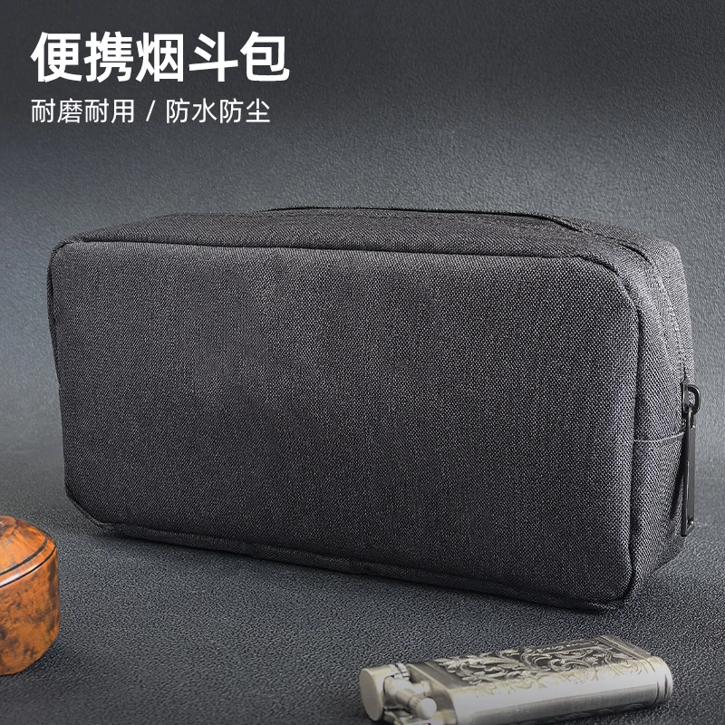便携式烟斗收纳包双斗位网兜收容袋出门旅游易携带牛津包耐用防水
