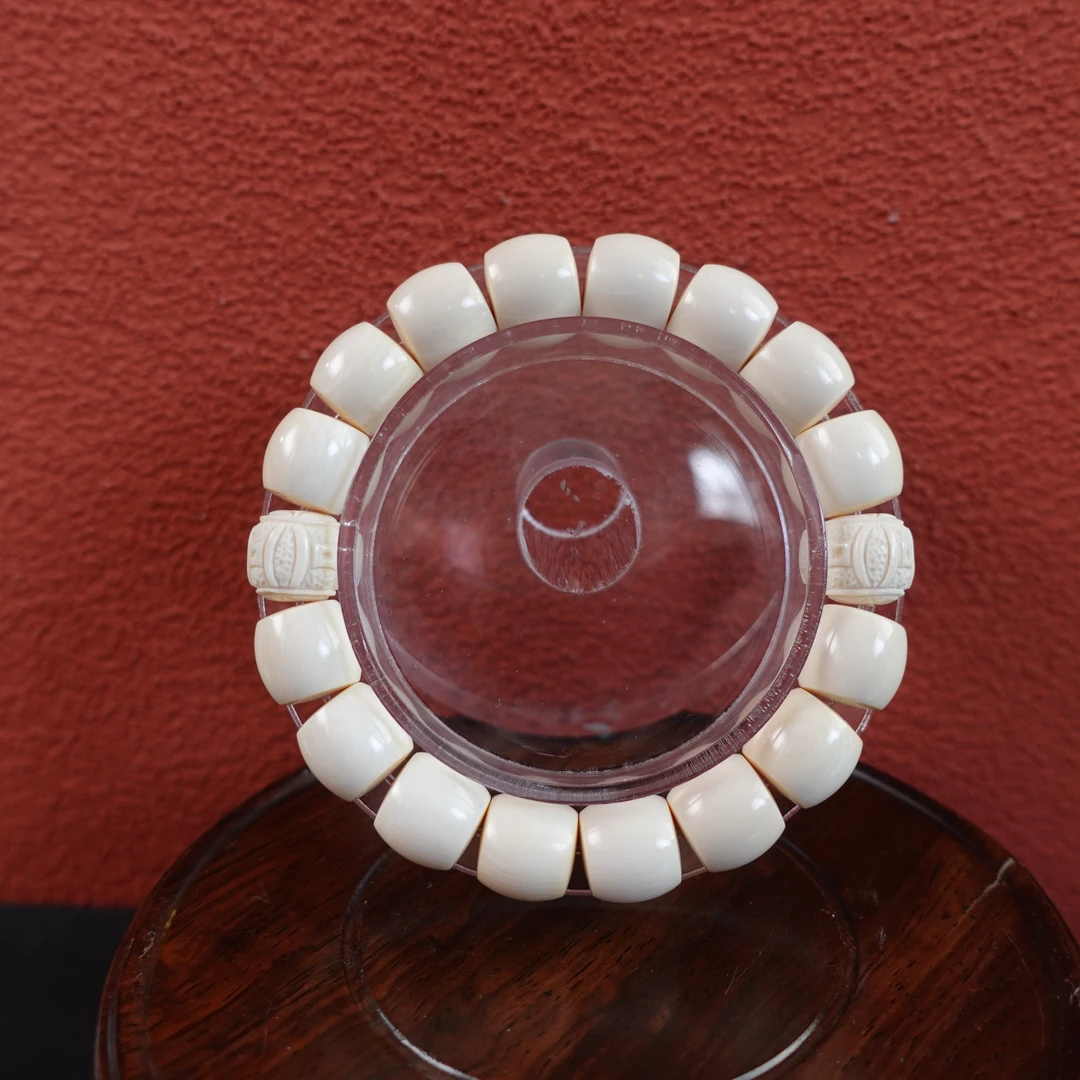 胡北(省大) 猛犸牙滚滚来财直切手串11×12mm Y291