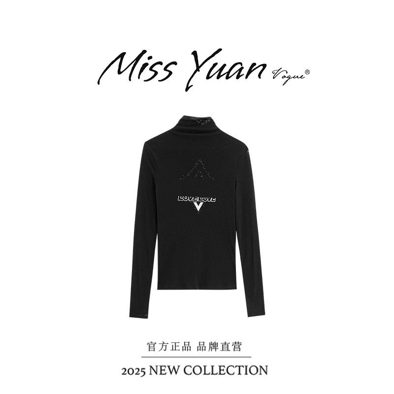 M.Y媛总 2025秋冬季新款轻奢风半高领打底长袖上衣MY2366D