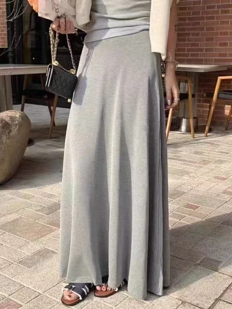 珂珂严选（793#）糯米垂感A字半裙（裙长91起）