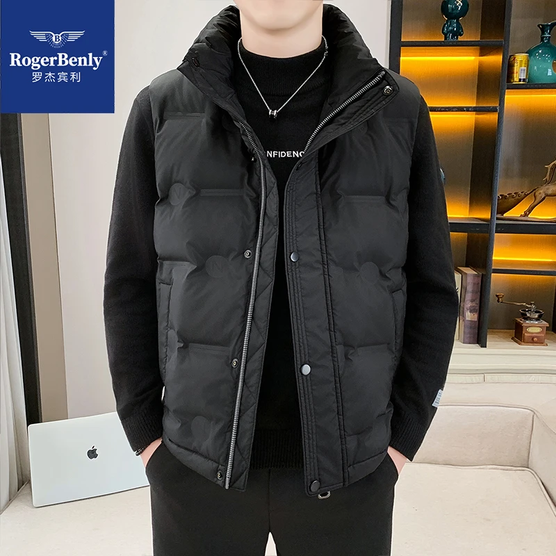 罗杰宾利冬季新款羽绒马甲厚款保暖休闲男士马甲866802