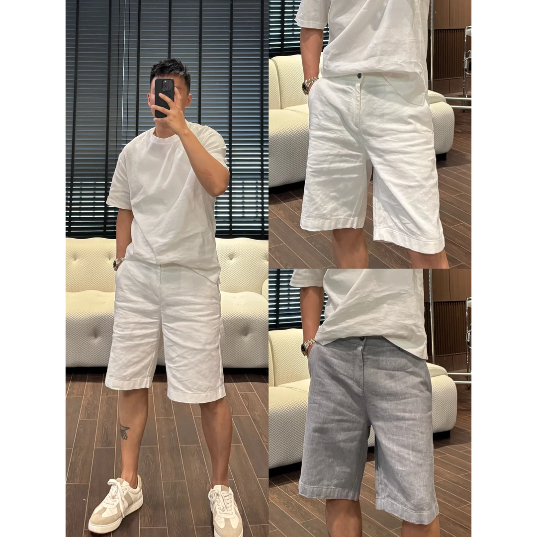 【夏日必备棉麻牛仔短裤】25夏季透气舒适经典百搭牛仔短裤+256030