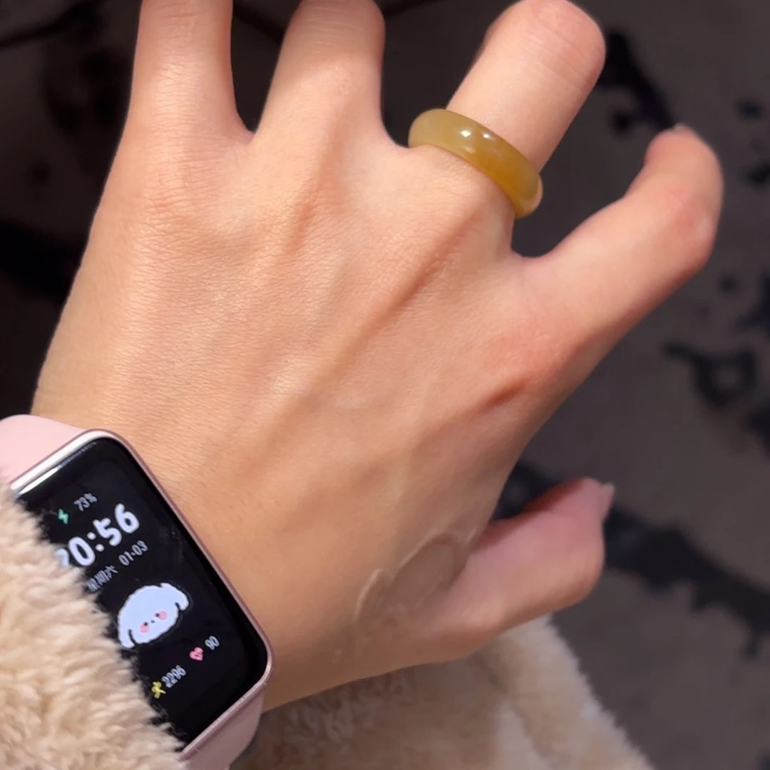 和田玉未镶嵌戒指直径17.4