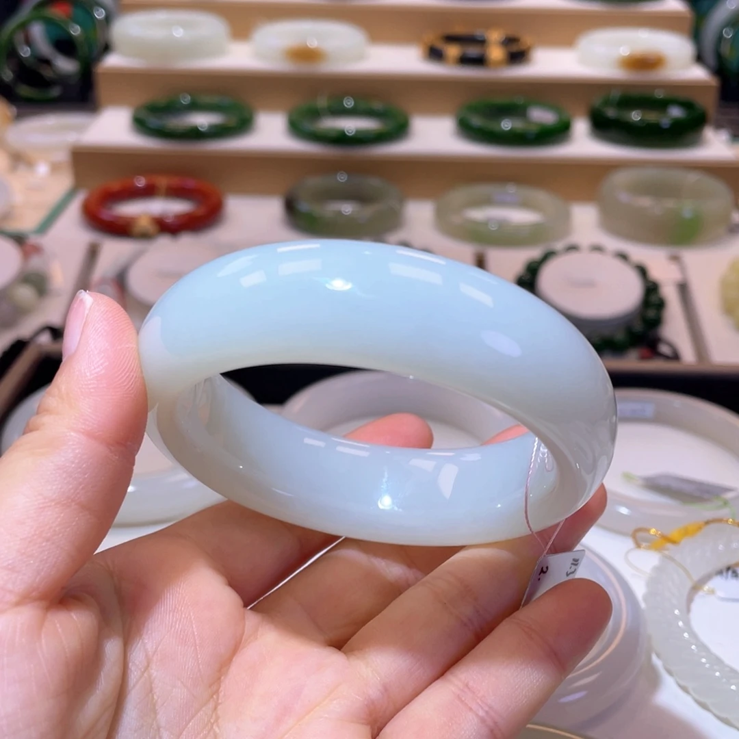 和田玉未镶嵌颈饰收藏级白玉手镯58/59