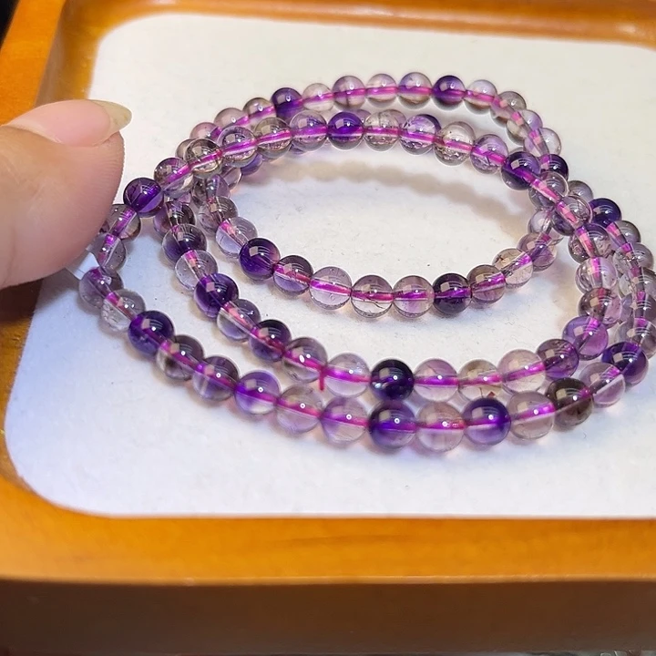 未镶嵌手链烟晶紫超七多圈5.5mm