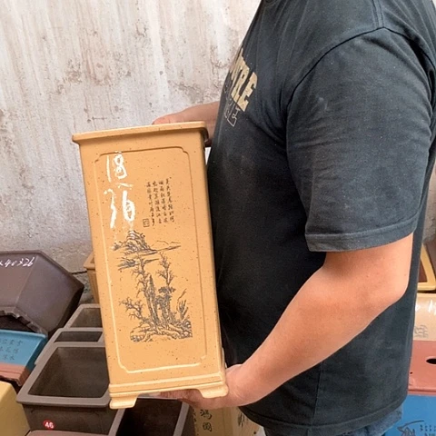 紫砂花盆手工艺品