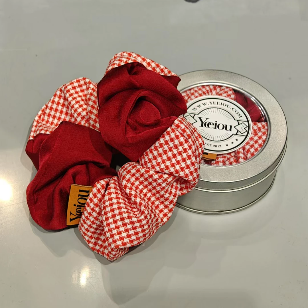 Yeeiou异游 原创设计师独家定制印花缎面大发带发圈铁盒