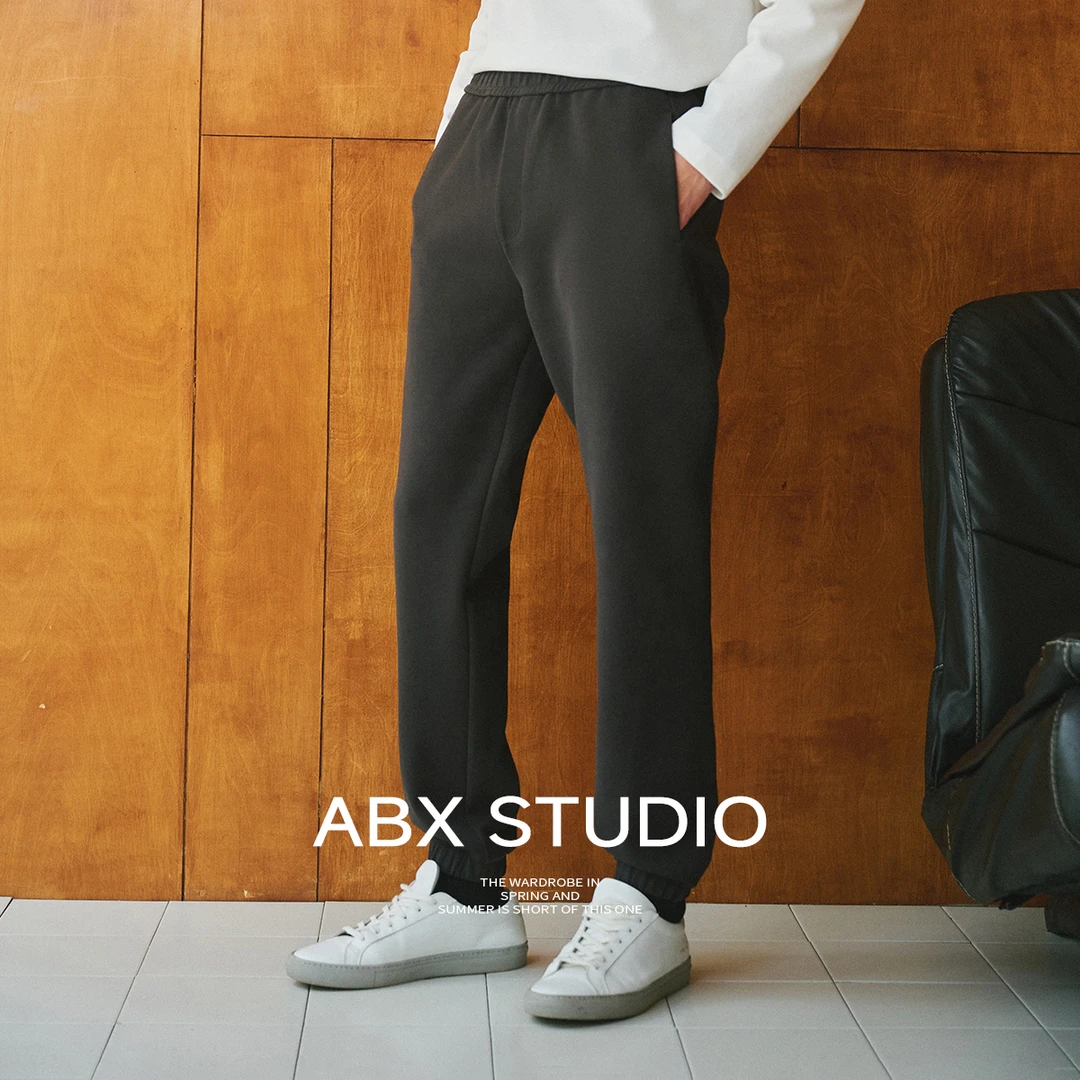 【32支空气层面料】春季内抽绳全松紧腰束脚运动休闲卫裤长裤男