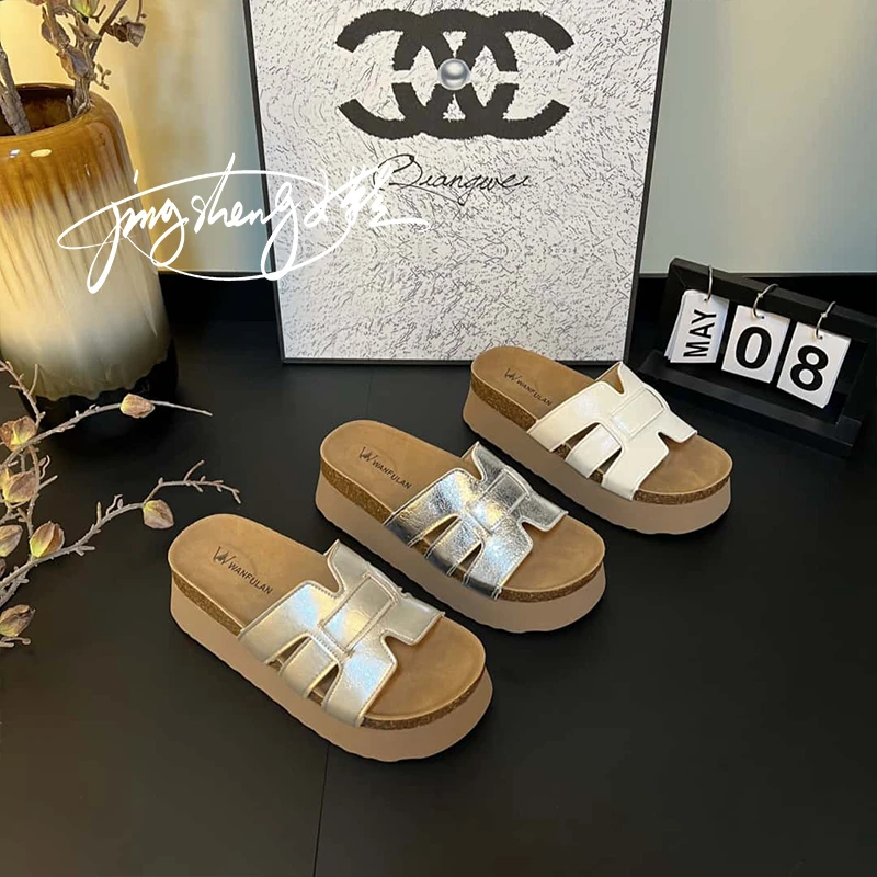 厚底绝美勃肯凉拖鞋女夏外穿2025新款配裙子高级感沙滩休闲一字拖