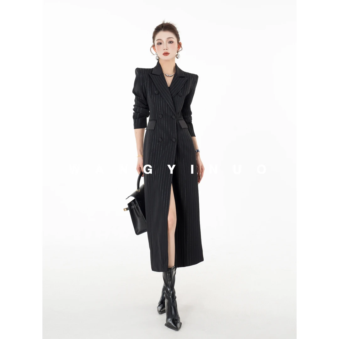 MD定制·依诺【巴黎时装】2024秋冬新款显瘦长款修身收腰风衣外套