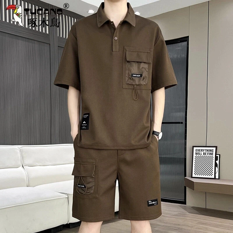 TUCANO/啄木鳥休闲运动套装夏季2025新款男士潮流时尚帅气两件套