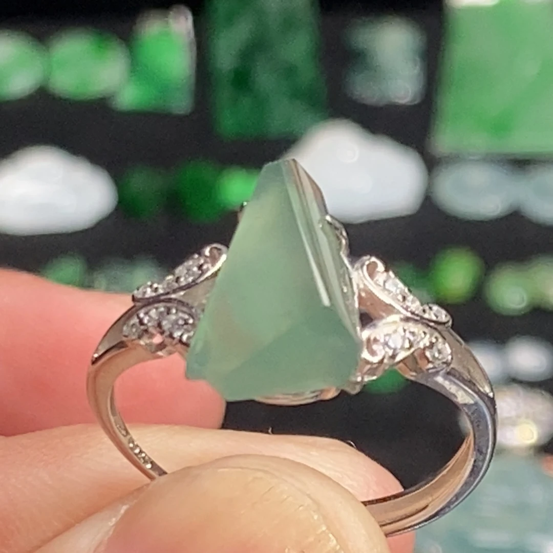 翡翠银S925镶嵌戒指