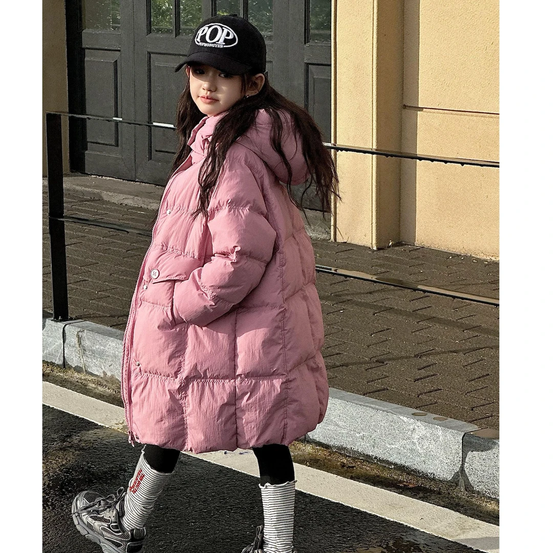 9302儿童长款羽绒服女童新款中大童男宝童装冬
