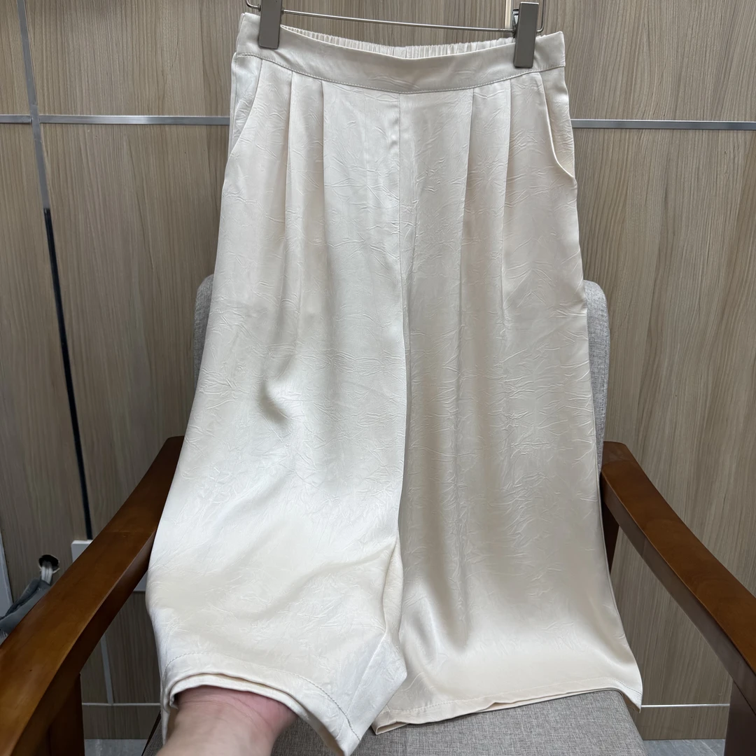 【八分裤】薄款阔腿裤夏季高腰八分裤休闲裤女装女士短裤松紧腰