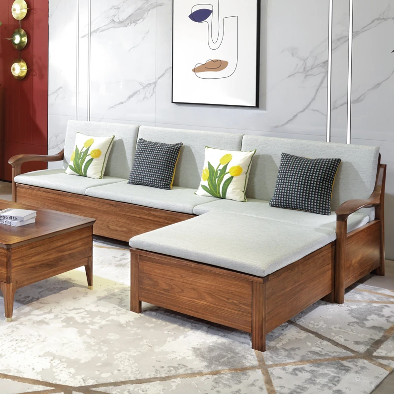 乌金木高箱大储物冬夏两用转角沙发