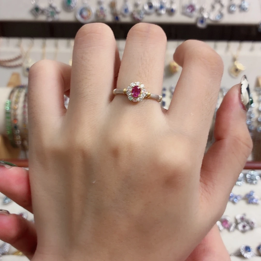 银S925镶嵌戒指红宝石