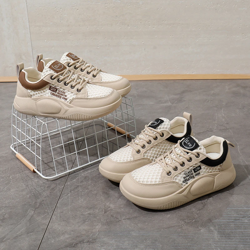 安踏联名戴蒂拉2025夏季网面小白鞋新款韩版ins女学生增高透气板