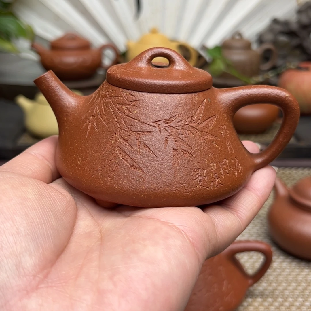 Q***度紫砂茶壶纯红降坡全手150毫升左右