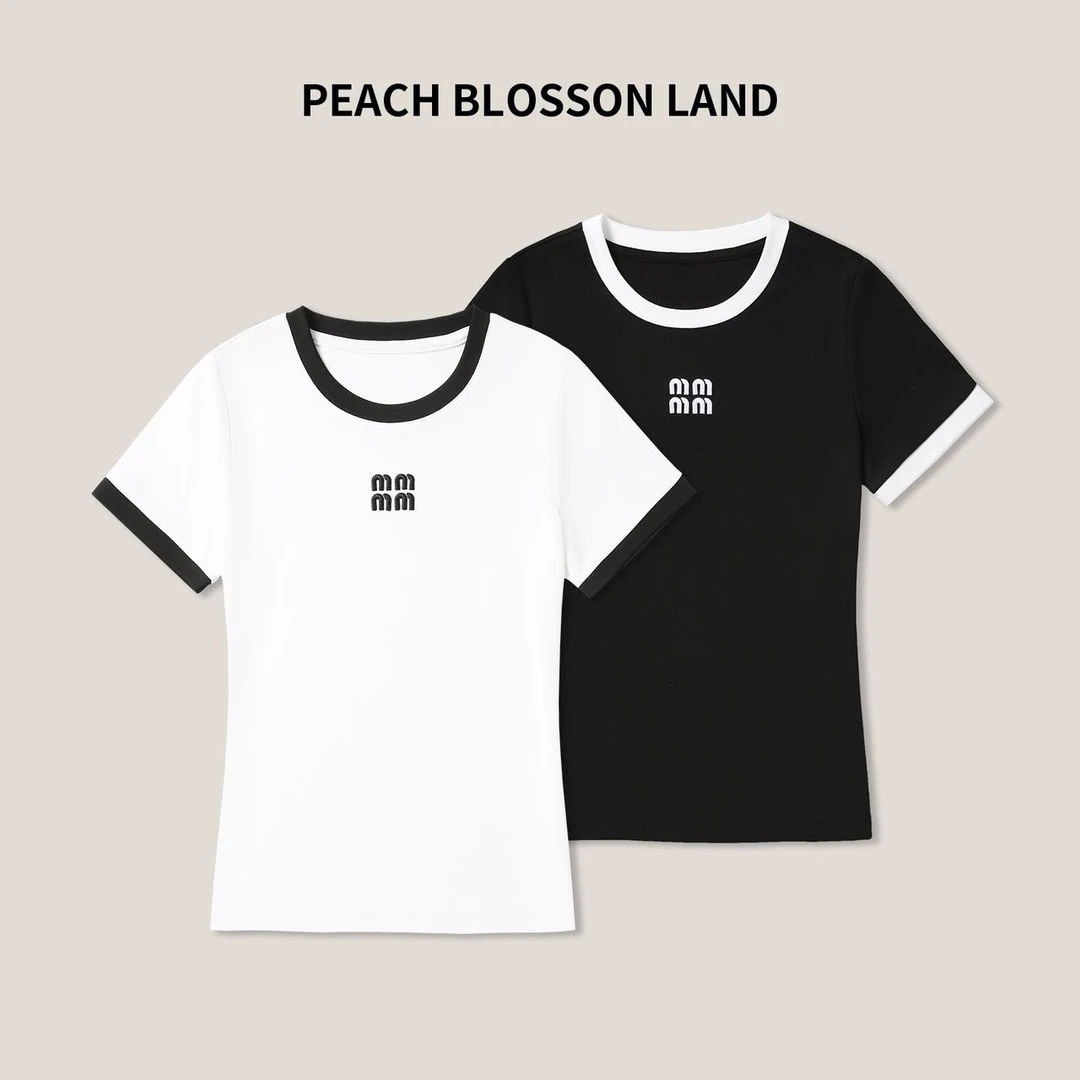 气质显瘦上衣 字母刺绣圆领短袖百搭T恤SS26031