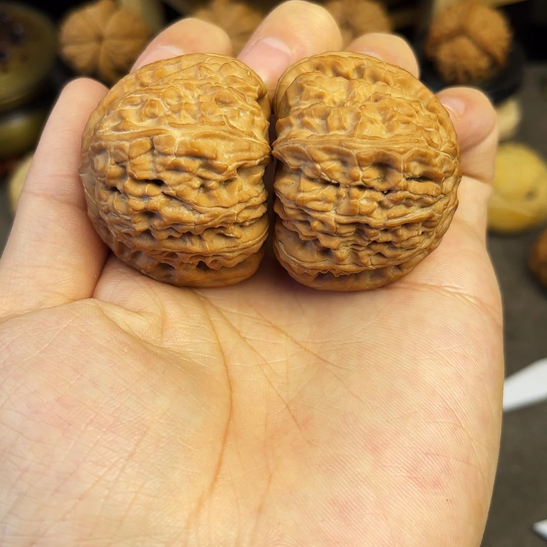 文玩核桃把件45全品精配白狮子