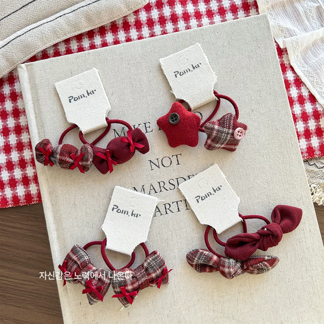 【满19.9包邮】韩版卡通可爱儿童百搭糖果马尾发圈蝴蝶结高弹力发绳