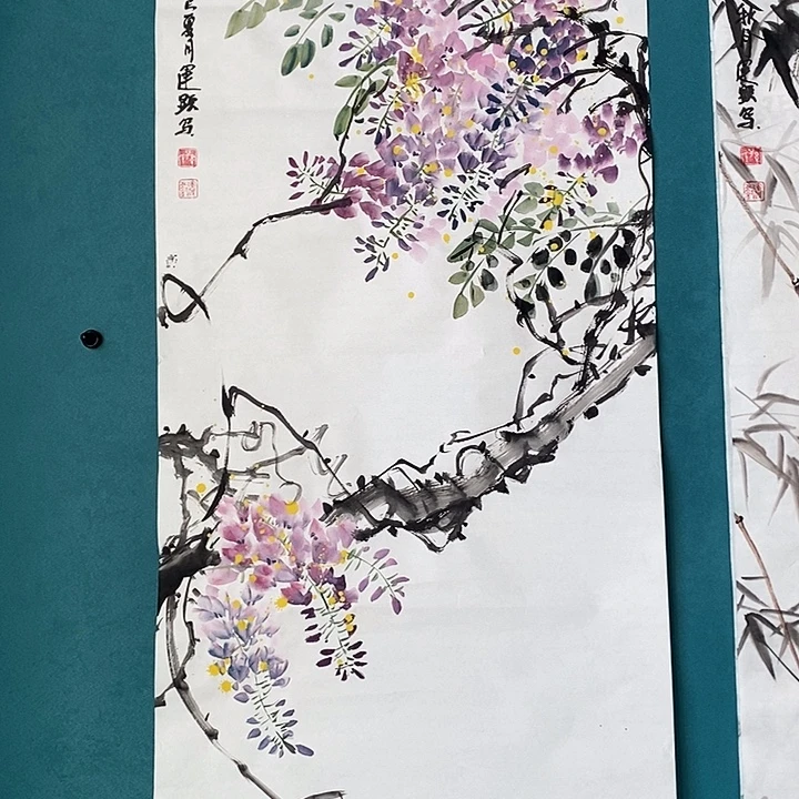 国画三尺花鸟作品