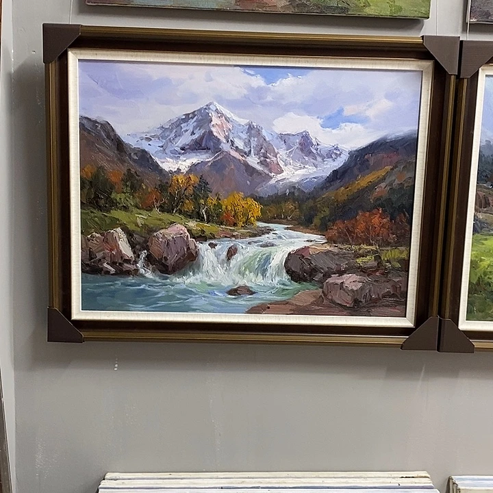 滑***人油画带外框画芯尺寸60x80cm