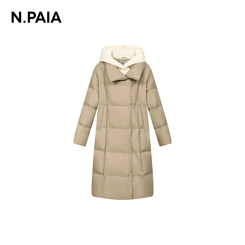 【可可专属】恩派雅24冬新款90白鹅绒长款假两件羽绒服女XWJIAY201A