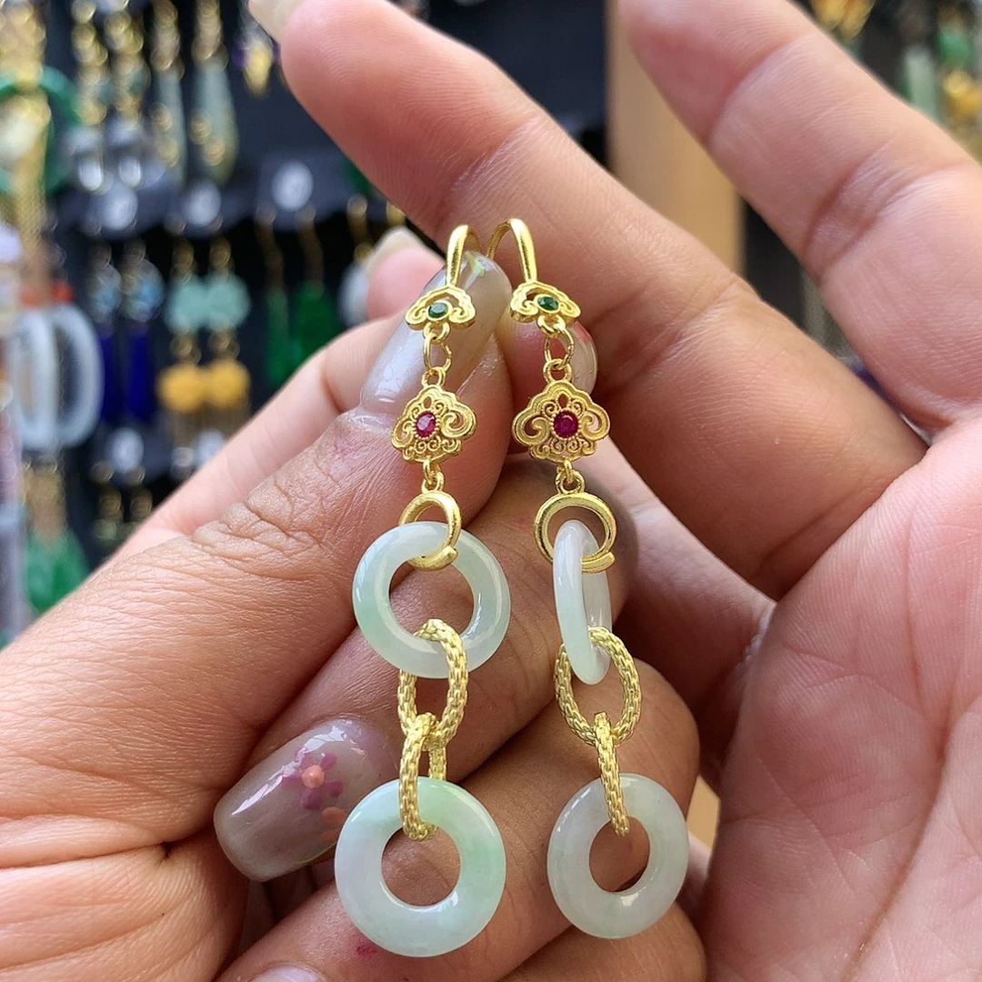 【闪购商品】翡翠耳饰未镶嵌耳坠