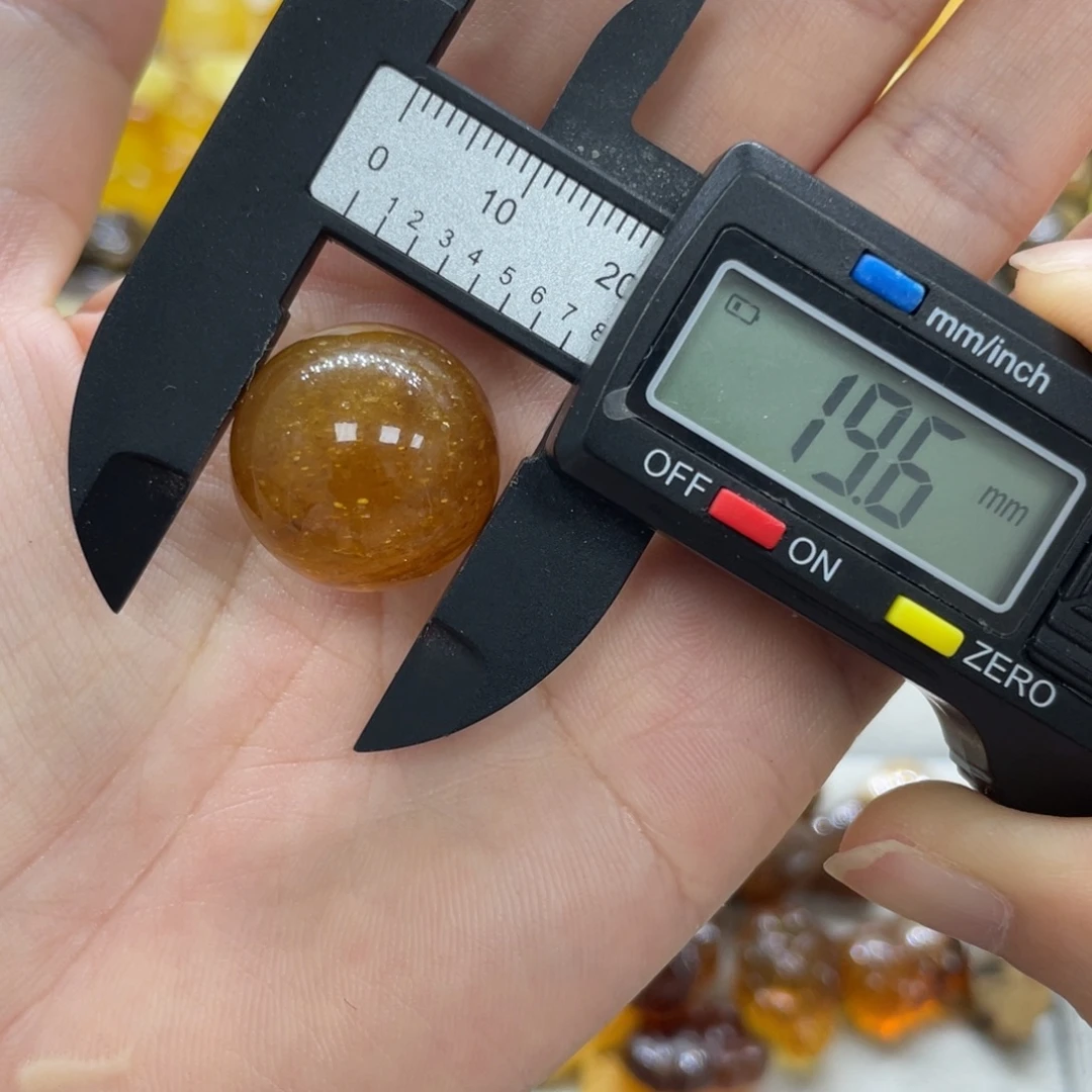 琥珀未镶嵌裸石爆闪珠子