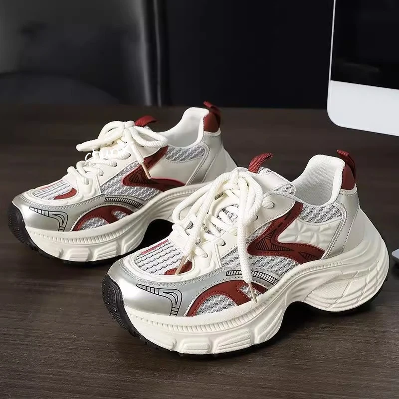 【049】超轻老爹鞋女鞋2025秋季新款爆款显脚小休闲百搭轻便小白鞋