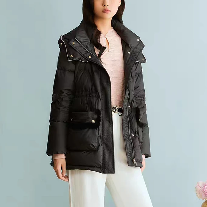 小香风羽绒服女2025连帽加厚保暖外套