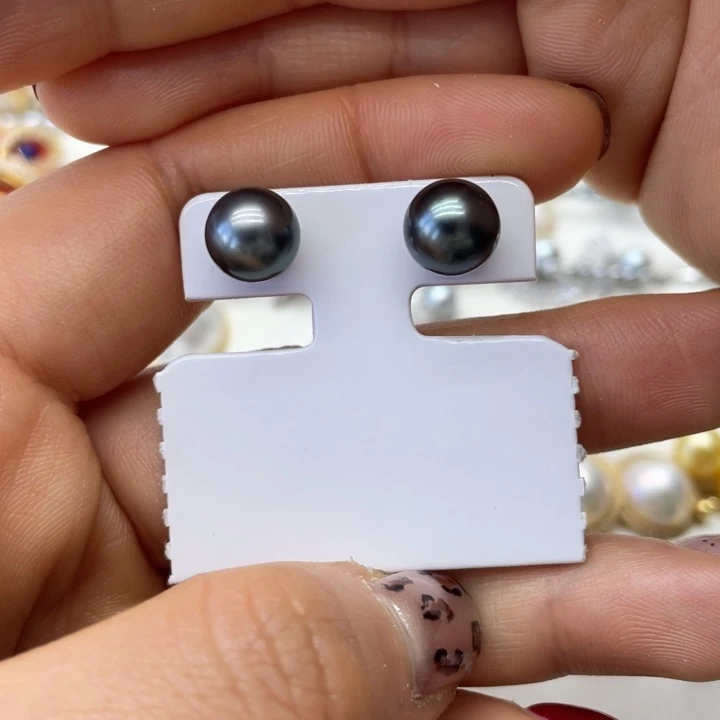 海水珍珠耳饰银S925镶嵌