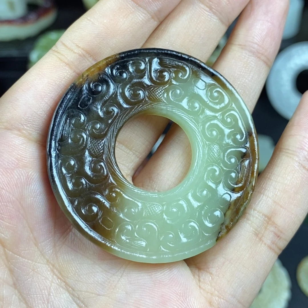 和田玉未镶嵌挂件心*