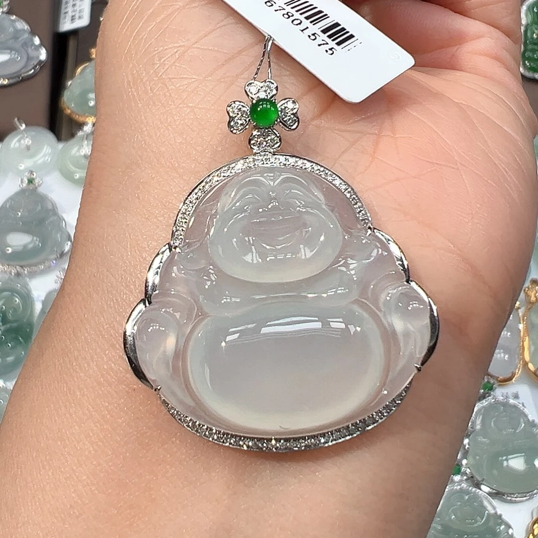 翡翠18K金镶嵌吊坠(不含链)1575