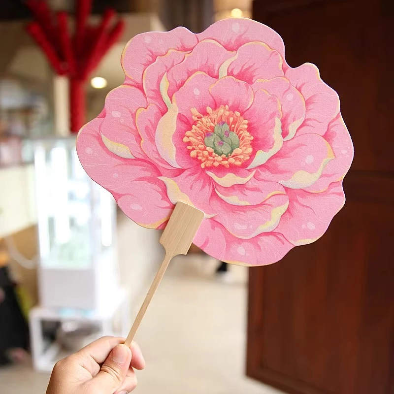 【牡丹团扇】牡丹团扇洛阳牡丹花节专用扇子景区摆摊拍照打卡古风扇