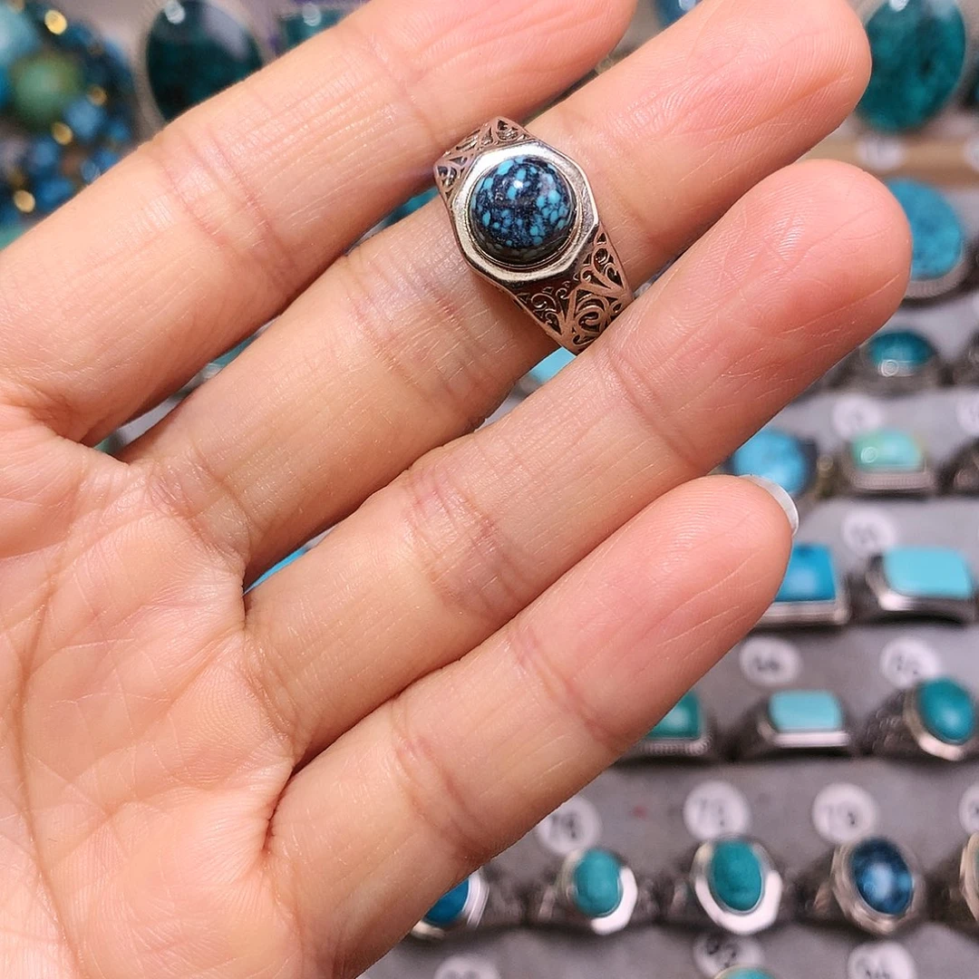 绿松石挂件银S925镶嵌