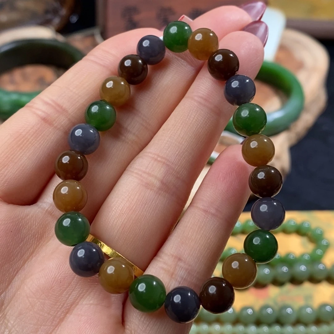 和田玉手串多宝卡8mm未镶嵌