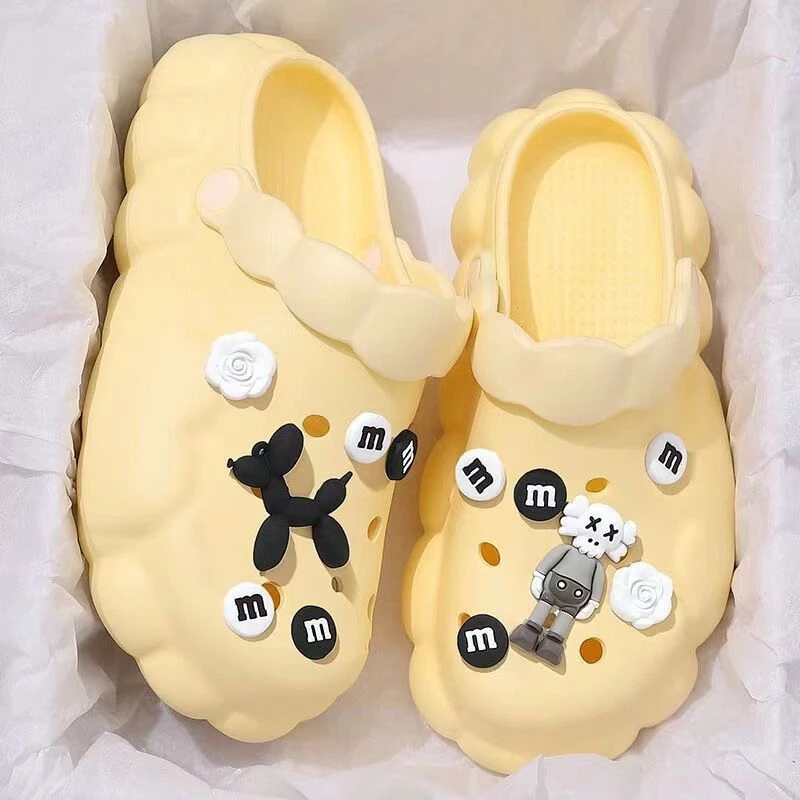 厚底洞洞鞋女夏季新款踩屎感外穿防滑增高包头女款凉鞋拖鞋网红