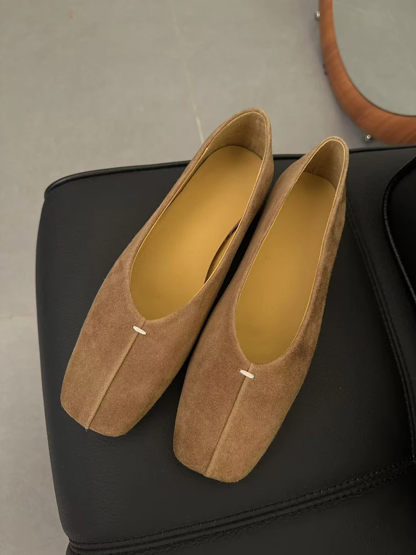 XZ25036  内外全羊皮翻毛V口单鞋