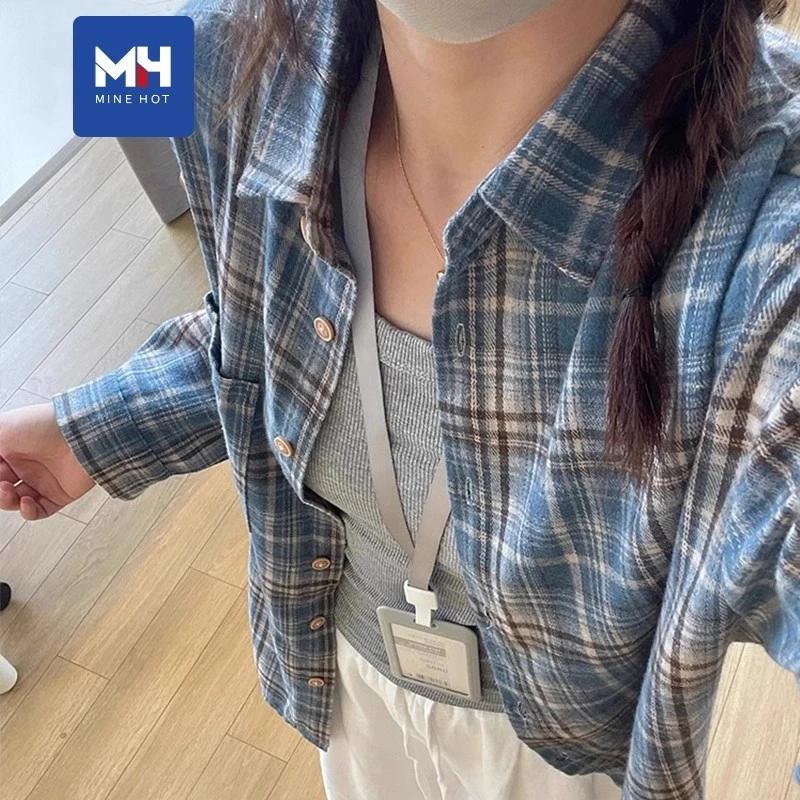 唐狮集团格子衬衫女2025新款春秋内搭上衣早春宽松大码开衫外套X