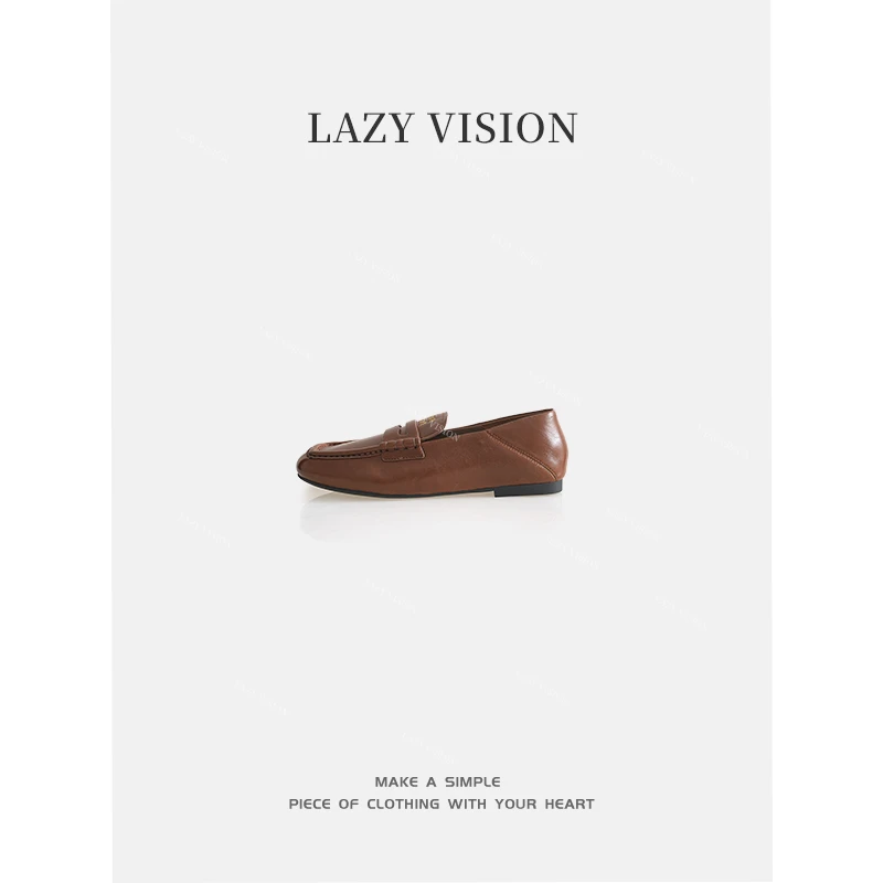 LAZYVISION进口小牛女士休闲豆豆鞋ZMD-25023