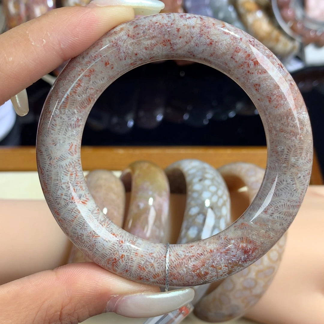 硅化珊瑚（珊瑚玉）未镶嵌吊坠(赠链)27号虫纹51.5圈口