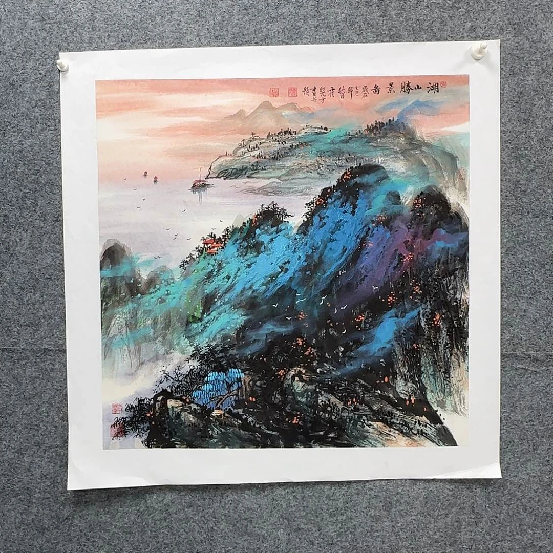 国画68*68纯手绘霍晓方